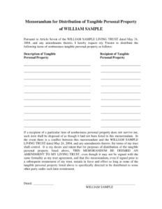 personal property memorandum • Wilson Law Group, LLC